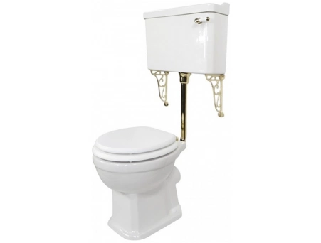 Унитаз напольный Magliezza Retro с бачком на средней трубе, золото 7009-DO