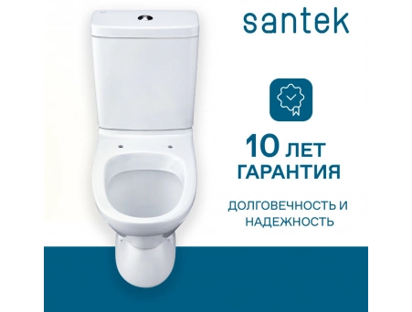 Унитаз-компакт Santek Лига с косым выпуском, стандарт 2 режима, сиденье из дюропласта 1WH302141 - фото 5