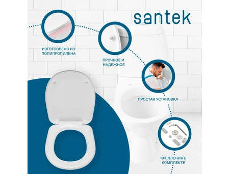Унитаз-компакт Santek Римини с косым выпуском, эконом 2 режима, сиденье из полипропилена 1WH501523 - фото 4