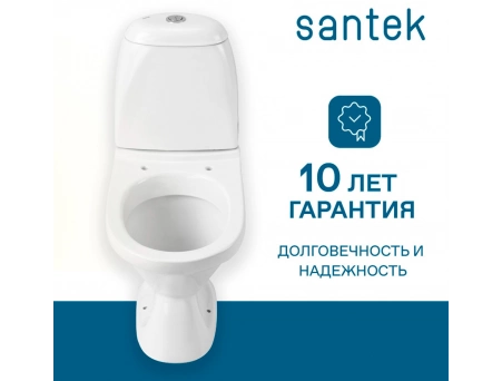 Унитаз-компакт Santek Римини с косым выпуском, эконом 2 режима, сиденье из полипропилена 1WH501523 - фото 5