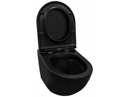 Унитаз подвесной Azario Grado AZ-0046N-MB черный матовый, безободковый - фото 8