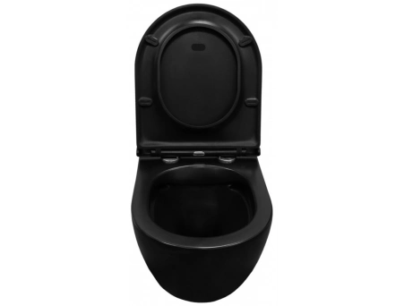 Унитаз подвесной Azario Grado AZ-0046N-MB черный матовый, безободковый - фото 9