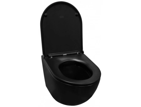 Унитаз подвесной Azario Grado AZ-0046N-MB черный матовый, безободковый - фото 7