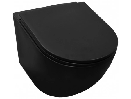 Унитаз подвесной Azario Grado AZ-0046N-MB черный матовый, безободковый - фото 3