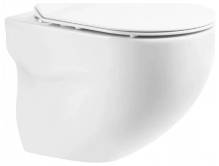 Унитаз подвесной BelBagno Onda безободковый BB066CHR с сиденьем BB2111SC