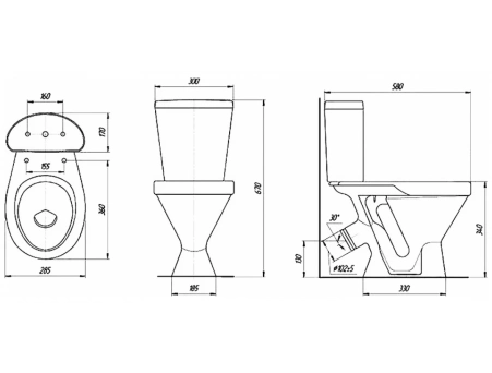 Бачок для унитаза Rosa Стандарт/Детский (16 см) с нижним подводом - фото 2