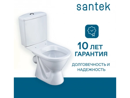 Унитаз-компакт Santek Алькор с косым выпуском, антивсплеск, эконом 2 режима, сиденье из полипропилена 1WH302196 - фото 5