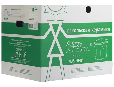 Унитаз напольный Оскольская керамика Дачный с сиденьем 46901100002 - фото 8