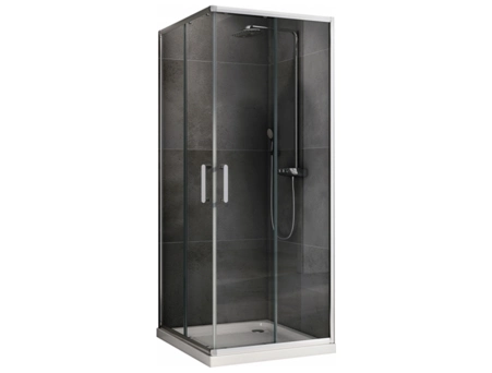 Душевой уголок Abber Schwarzer Diamant AG021005 100x100 с хромированным профилем, прозрачным стеклом