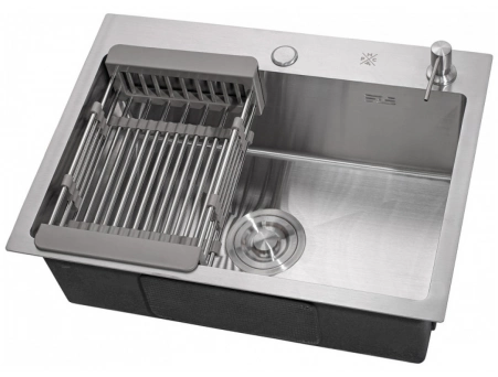Кухонная мойка РМС MR-5843 58x43 (с раздвижной корзиной, дозатором для жидкого мыла, сифоном)