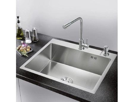 Кухонная мойка РМС MR-5843 58x43 (с раздвижной корзиной, дозатором для жидкого мыла, сифоном) - фото 2