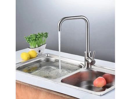 Смеситель для кухни Aksa SIM-04-16-G (AK0692) из нержавеющей стали - фото 4