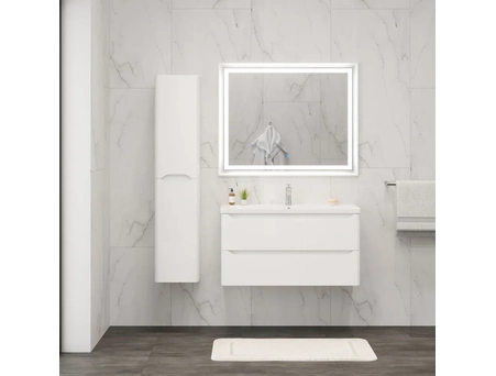 Зеркало Aura Бергамо 100x80 (LED) с подогревом, сенсорное, белое - фото 5