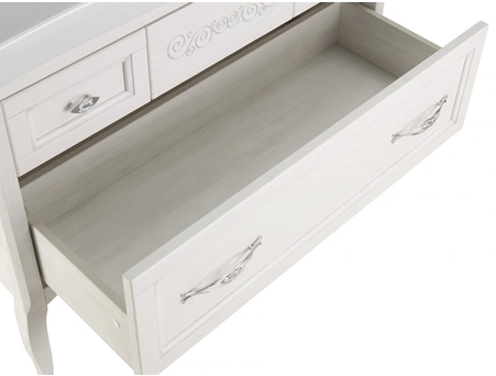 Комплект мебели для ванной ASB-Woodline Модерн 105 белый патина серебро (тумба с раковиной, зеркало) - фото 11