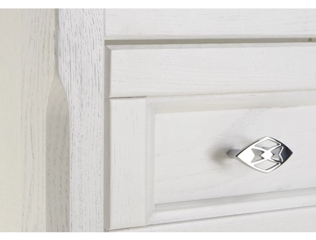 Комплект мебели для ванной ASB-Woodline Модерн 105 белый патина серебро (тумба с раковиной, зеркало) - фото 9
