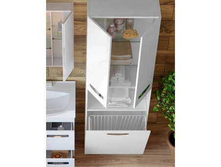 Шкаф-пенал VIGO Plaza 600 напольный с корзиной для белья - фото 6