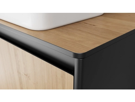 Тумба с раковиной Velvex Klaufs 120x60 подвесная, правая черная/шатане (CeramaLux 78444) 56x60.2Y - фото 6