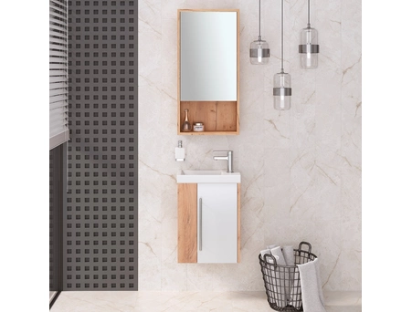 Комплект мебели Aqua de Marco Melbourne 40 подвесной дуб/белый 2040WCMEL/H/V.2.0-Set - фото 2