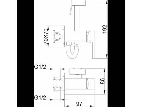 Встраиваемый смеситель с гигиеническим душем Aksa BAS-09-17-BLACK (AK0724) - фото 13