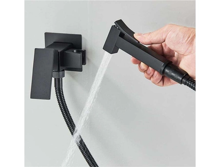 Встраиваемый смеситель с гигиеническим душем Aksa BAS-09-17-BLACK (AK0724) - фото 2