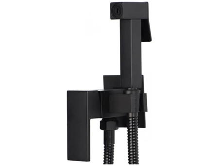 Встраиваемый смеситель с гигиеническим душем Aksa BAS-09-17-BLACK (AK0724)