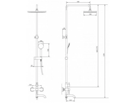 Душевая стойка со смесителем Aksa SIM-16-16-A INOX (AK0702) - фото 3