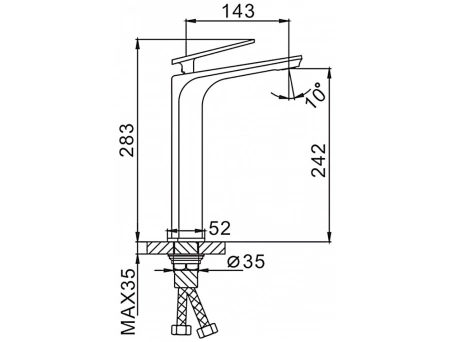 Смеситель для раковины Frap F1058-2 H58-2 высокий, белый/хром - фото 8