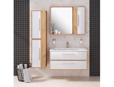 Комплект мебели подвесной Aqua de Marco Melbourne 100 Дуб/Белый 2100WCMEL/H+1100WCMEL-v2 - фото 12
