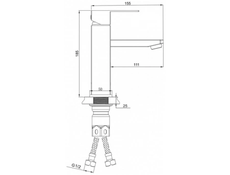 Смеситель для раковины Aksa BAS-01-17-Black (AK0717) INOX - фото 7
