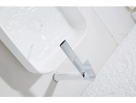 Смеситель для раковины Haiba HB11505-8 высокий, белый с хромом - фото 8