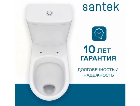 Унитаз-компакт Santek Уно с косым выпуском, сиденье из полипропилена, с микролифтом 1WH501613 - фото 6