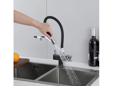 Смеситель для кухни Gappo G4395-60 хром с черным гибким изливом (под питьевую воду) - фото 13