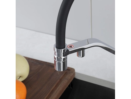 Смеситель для кухни Gappo G4395-60 хром с черным гибким изливом (под питьевую воду) - фото 8