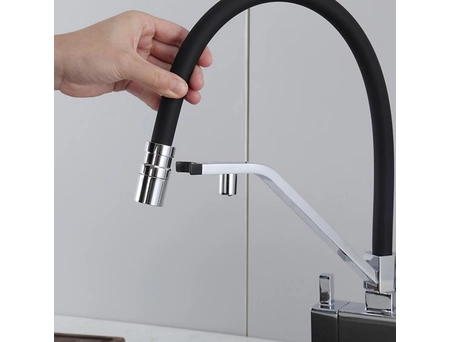 Смеситель для кухни Gappo G4395-60 хром с черным гибким изливом (под питьевую воду) - фото 9