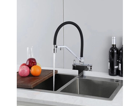 Смеситель для кухни Gappo G4395-60 хром с черным гибким изливом (под питьевую воду) - фото 6