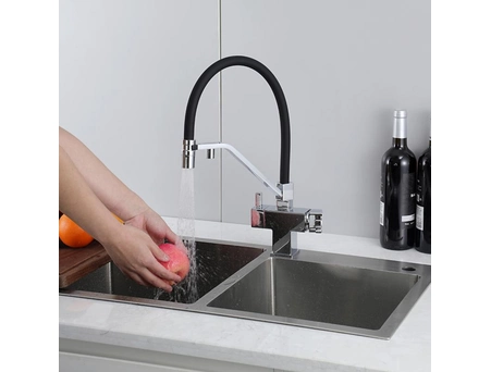 Смеситель для кухни Gappo G4395-60 хром с черным гибким изливом (под питьевую воду) - фото 15
