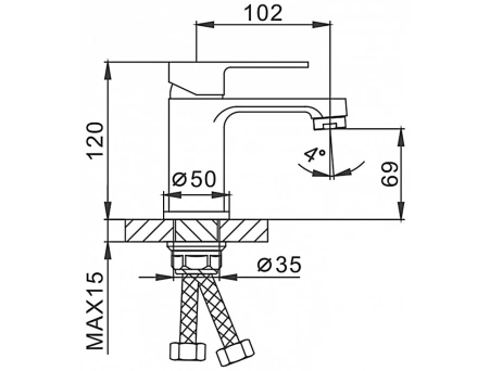 Смеситель для раковины Frap F1041 H41 белый/хром - фото 11