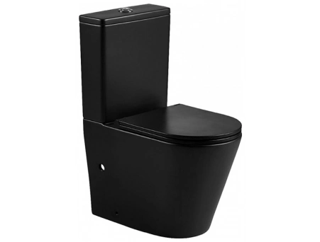 Унитаз-компакт Azario Vetro AZ-2149-MB 605х380х825 матовый черный, безободковый