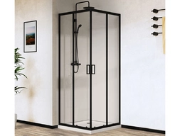 Душевой уголок Vincea City VSS-5CT900CLB 90x90 черный профиль, прозрачное стекло