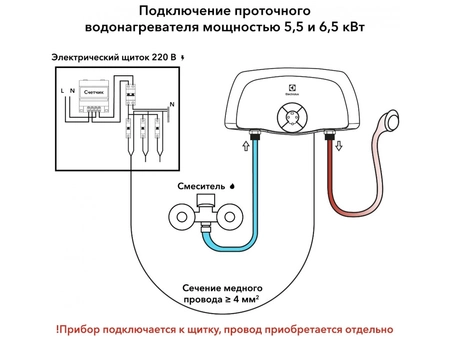 Водонагреватель проточный Electrolux Smartfix 2.0 TS (5,5 kW) - с краном и душем НС-1017840 - фото 12