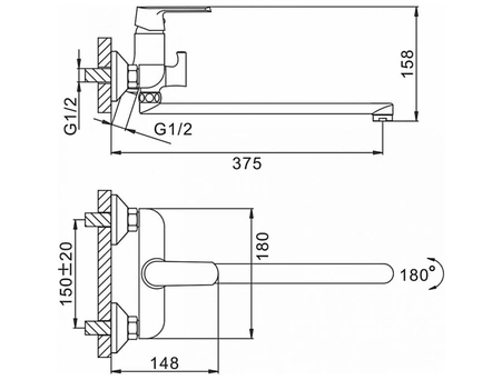Смеситель для ванны Frap F2231 белый/хром - фото 10
