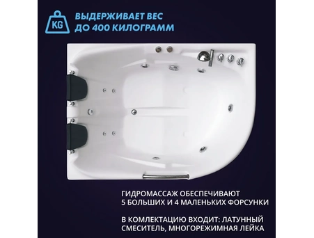 Акриловая ванна EvaGold OLB-807L 170х120 левая (с гидромассажем) - фото 6