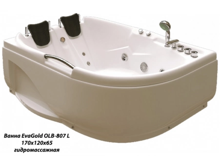 Акриловая ванна EvaGold OLB-807L 170х120 левая (с гидромассажем)