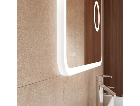 Зеркало прямоугольное Санакс 45201 100x70 (увеличительное стекло, LED подсветка, часы) - фото 2