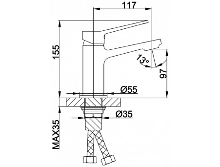 Смеситель для раковины Frap F1061 хромированный - фото 7