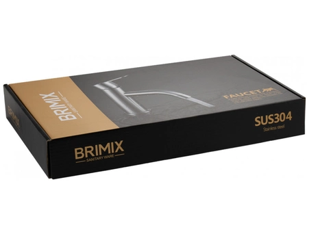 Смеситель для кухни Brimix 9319 из нержавеющей стали (с гибким серым изливом) - фото 4
