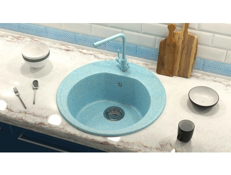 Мойка кухонная Marrbaxx Черая F3Q5 Ø50.5 см матовая, песочный - фото 3