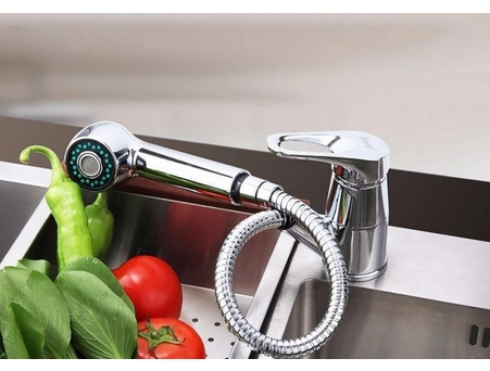 Смеситель для кухни Frap F6013 вытяжной, хромированный - фото 3