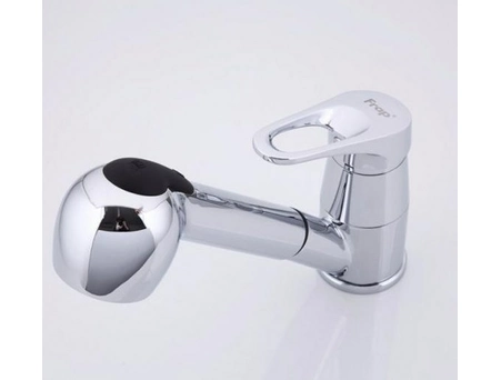 Смеситель для кухни Frap F6013 вытяжной, хромированный - фото 6