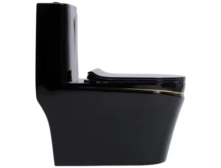 Унитаз моноблок Redo Boston Black/Gold RD-2057BGL безободковый - фото 7